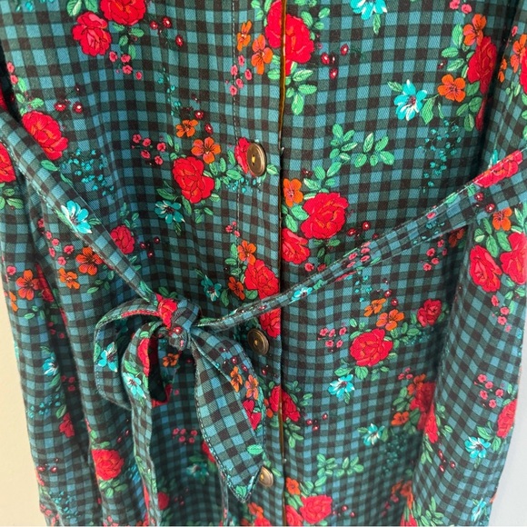 Matilda Jane Follow Your Dreams Fa La La Shirt Dress Sz S plaid floral - Picture 8 of 16